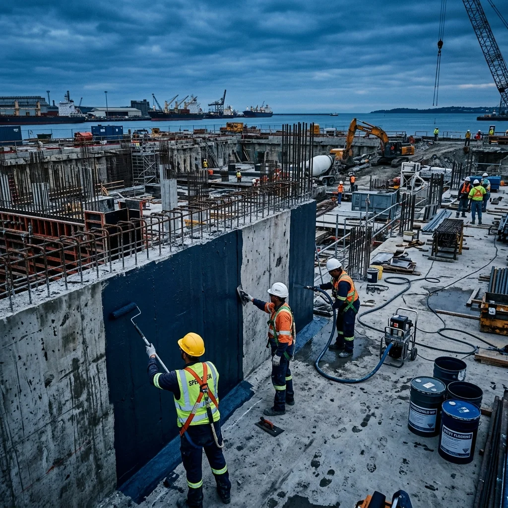 CES team at a premium waterproofing project